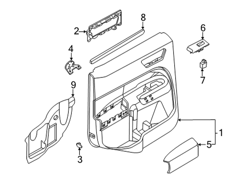Ford PZ6Z-6027411-AA Panel - Door Trim - Upper PZ6Z-6027411-AA Ford Panel - Door Trim - Upper