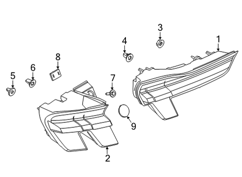RJ8Z-13405-A Ford Lamp Assembly - Rear, Stop And Flasher
