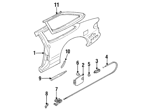F62Z-6129710-AA Ford Quarter Glass, Passenger Side