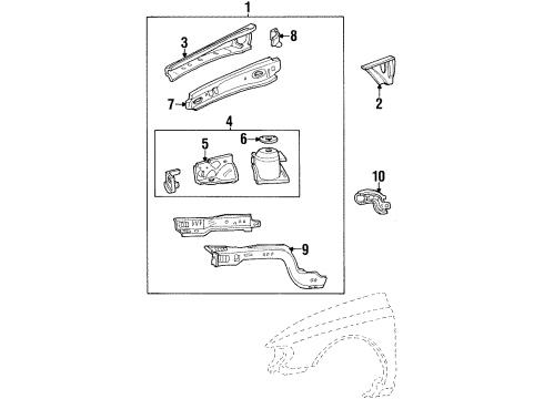 Ford 2F3Z3B154AA Reinforcement Plate, Driver Side 2F3Z3B154AA Ford Reinforcement Plate, Driver Side