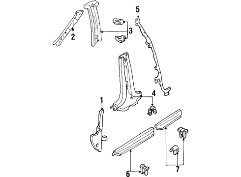 F7CZ7403598AAC Ford Windshield Pillar Trim, Passenger Side