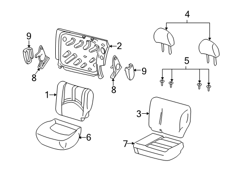 Ford YL8Z-7866800-DA Seat Back Pad, Rear YL8Z-7866800-DA Ford Seat Back Pad, Rear