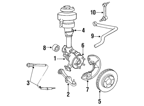 YF3Z-3C098-AA Ford Strut Assembly, Passenger Side