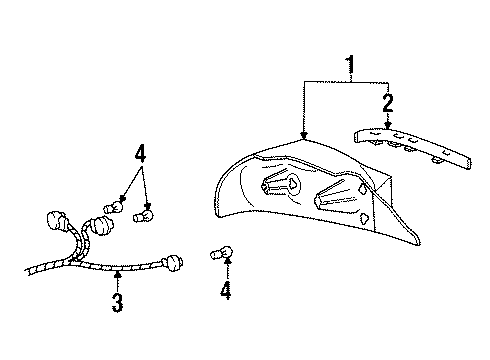 F5AZ-13404-A Ford Tail Lamp Assembly, Rear Passenger Side