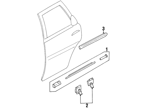 3S4Z-5425532-BAPTM Ford Body Side Molding, Black/Denim Blue