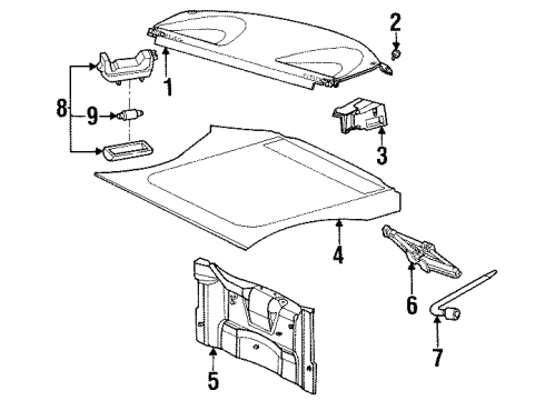 YS8Z6146809AAA Ford Package Tray Side Support, Rear Driver Side