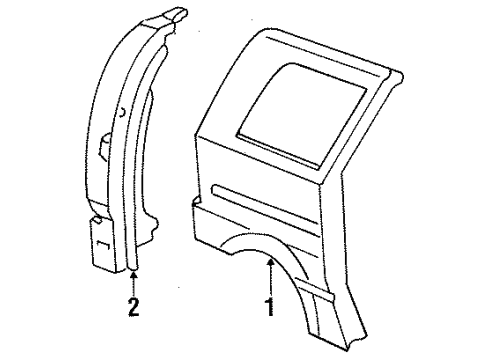 Ford FO9Z12278A96A Side Panel, Outer Passenger Side FO9Z12278A96A Ford Side Panel, Outer Passenger Side