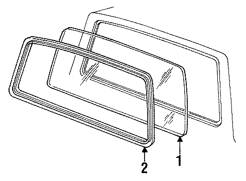 F37Z-1342006-A Ford Back Glass, Rear