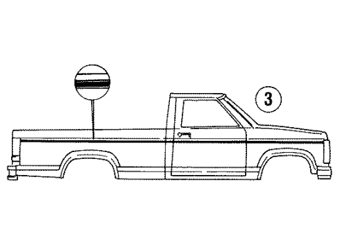 1L3Z1520001KCC Ford Stripe Tape, Driver Side