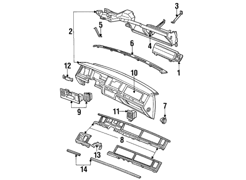 Ford FOVY3F659A Instrument Panel Brace FOVY3F659A Ford Instrument Panel Brace