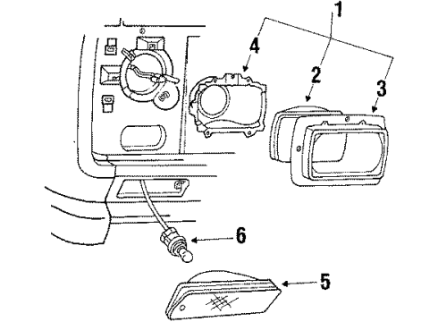 E3TZ13200A Ford Parking Lamp, Passenger Side