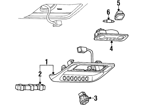 YS8Z63519A70DAA Ford Roof Console