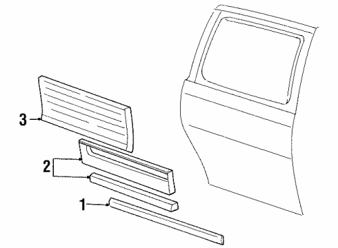 XF2Z-1725532-AAPTM Ford Body Side Molding, Passenger Side