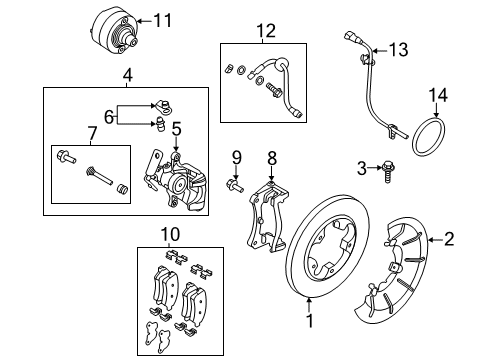 MK4Z-2553-A Ford Caliper, Rear Driver Side