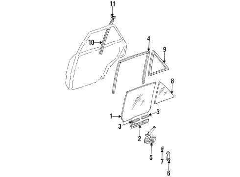 F4CZ-5825713-A Ford Glass, Rear Driver Side