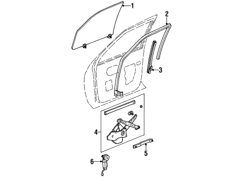Ford XF3Z-5421410-AA Door Glass, Passenger Side XF3Z-5421410-AA Ford Door Glass, Passenger Side