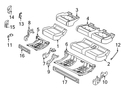 Ford NL3Z-1663805-FA Cover Assembly - Rear Seat Cushion NL3Z-1663805-FA Ford Cover Assembly - Rear Seat Cushion