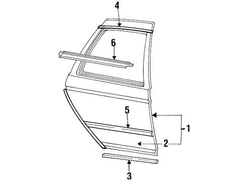 F4DZ5424631A Ford Door Shell, Rear Driver Side