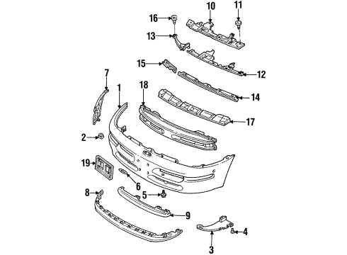Ford F32Z17C787A Bumper Cover Bracket F32Z17C787A Ford Bumper Cover Bracket