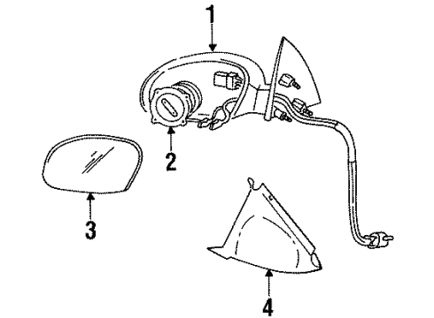 Ford F6DZ-17K707-A Mirror Glass, Rear Outer Passenger Side F6DZ-17K707-A Ford Mirror Glass, Rear Outer Passenger Side