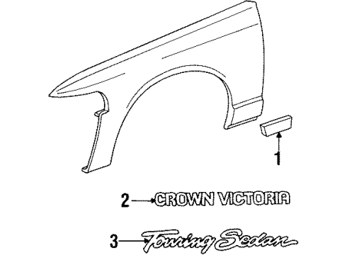 F5AZ16036PTM Ford Body Side Molding, Passenger Side