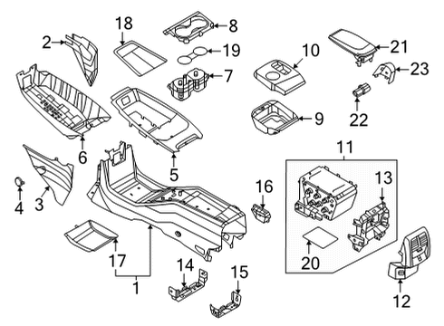 Ford LJ8Z-58045E24-AB Panel Assembly - Console LJ8Z-58045E24-AB Ford Panel Assembly - Console