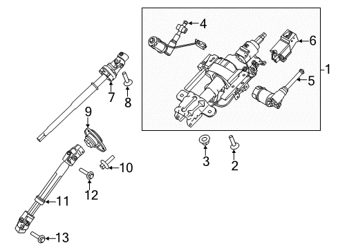 RL1Z-3C529-A Ford Column Assembly - Steering