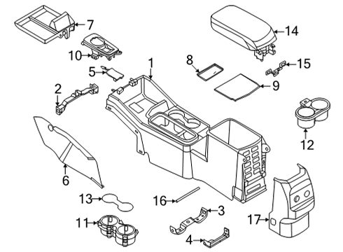 NZ6Z-2606024-BJ Ford Armrest Assembly - Console