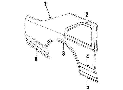 Ford E4LY6329165A Wheel Opening Molding, Driver Side E4LY6329165A Ford Wheel Opening Molding, Driver Side