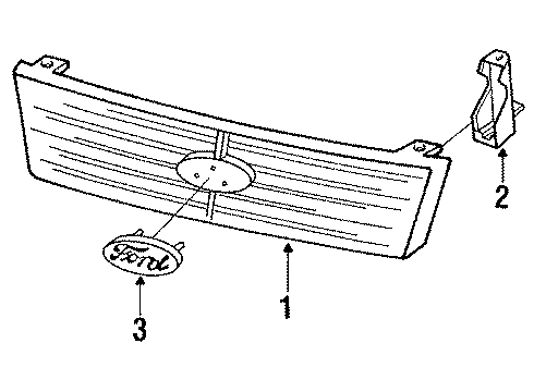E7FZ8A278A Ford Grille Bracket, Passenger Side