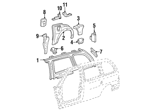 Ford XF2Z-16280C06-AAB Support, Driver Side XF2Z-16280C06-AAB Ford Support, Driver Side
