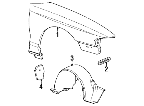 Ford F4ZZ-16103-B Fender Liner, Front Driver Side F4ZZ-16103-B Ford Fender Liner, Front Driver Side