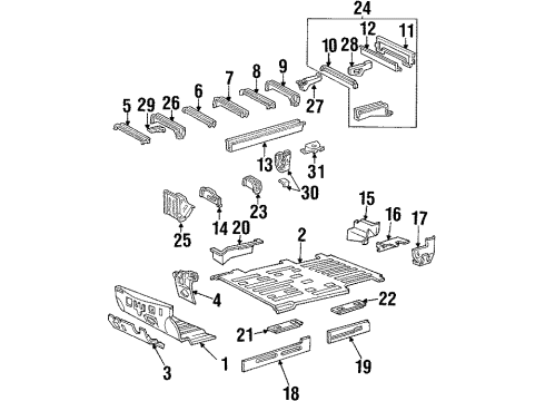 F58Z1611143A Ford Rail Extension, Rear Driver Side