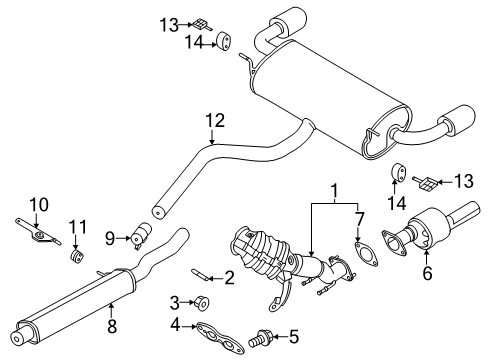 Ford PZ1Z-5230-S Muffler Assembly - Centre And Rear PZ1Z-5230-S Ford Muffler Assembly - Centre And Rear