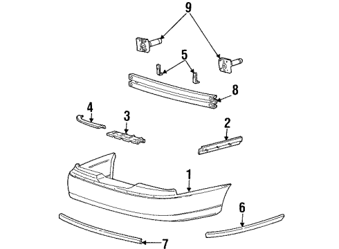 Ford F8VZ-17D995-AA Bumper Cover Support, Passenger Side F8VZ-17D995-AA Ford Bumper Cover Support, Passenger Side