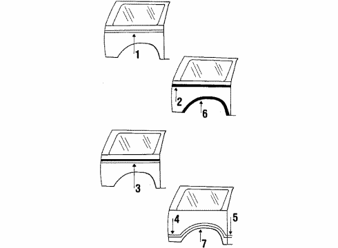 EOTZ9929165A Ford Wheel Opening Molding, Driver Side