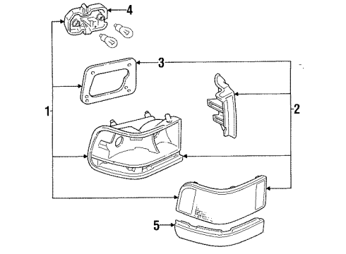 F4KY13404A Ford Tail Lamp Assembly, Rear Passenger Side