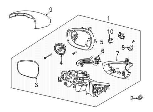 Ford PJ8Z-17682-LA Mirror Assembly - Rear View Outer PJ8Z-17682-LA Ford Mirror Assembly - Rear View Outer