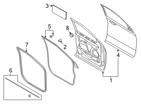 JL1Z-7820125-B Ford Door Assembly - Front