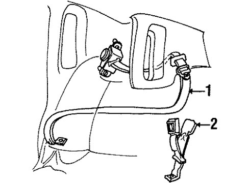 FOVY5460044J Ford Belt & Retractor, Passenger Side