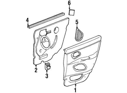 F8RZ5427407SAB Ford Door Trim Panel, Rear Driver Side