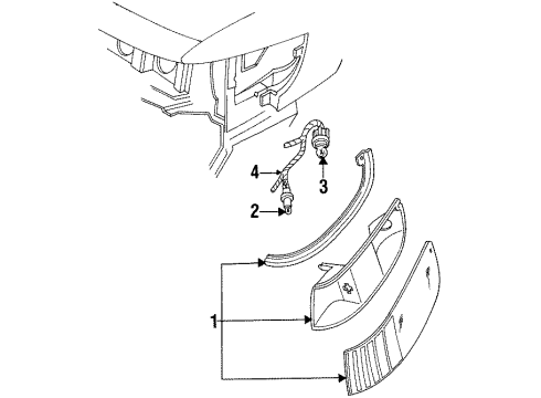 F2MY15A201A Ford Side Marker Lamp, Passenger Side