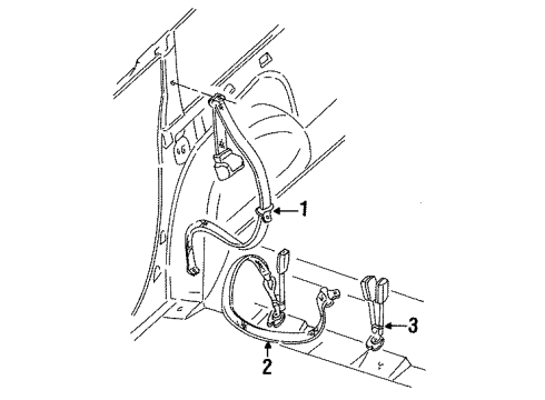 F5RZ-54611B68-C Ford Outer Belt Assembly, Passenger Side