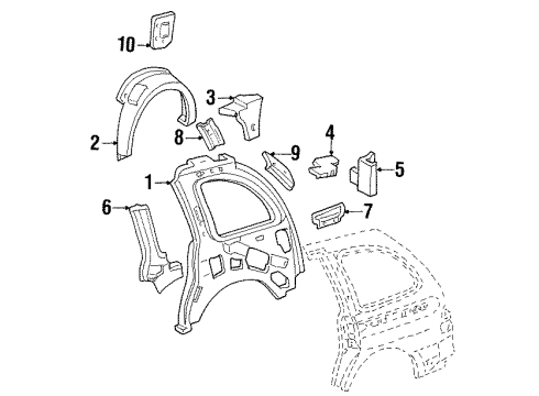 Ford XF2Z-17602A11-AA Reinforcement, Driver Side XF2Z-17602A11-AA Ford Reinforcement, Driver Side