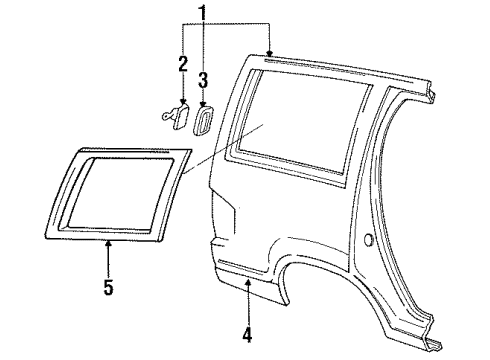 F1TZ7829038A Ford Body Side Molding, Rear Lower Passenger Side