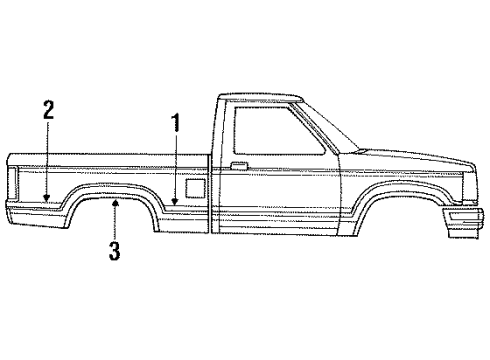 Ford E9TZ9929077A Side Molding, Driver Side E9TZ9929077A Ford Side Molding, Driver Side