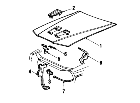 Ford E7SZ-16612-B Hood, Front E7SZ-16612-B Ford Hood, Front
