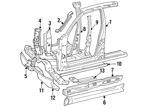 E8OY54243A12A Ford Weatherstrip, Center Passenger Side