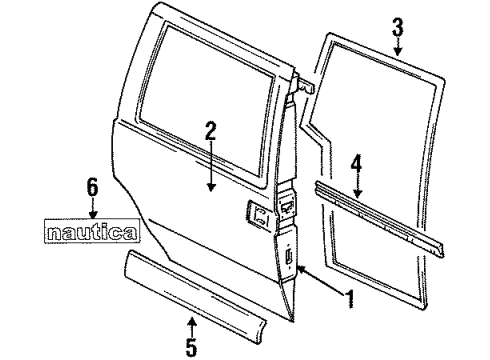 Ford YF5Z1225532KAPTM Side Molding, Blue/Gray/White YF5Z1225532KAPTM Ford Side Molding, Blue/Gray/White