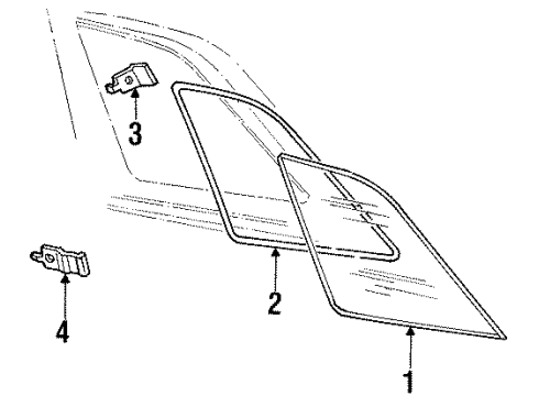 E7ZZ-6129711-B Ford Quarter Glass, Driver Side